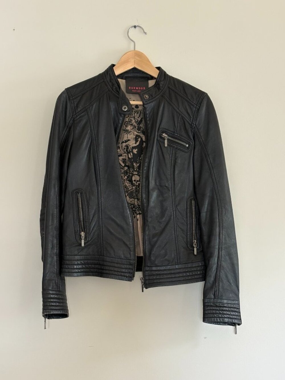 Oakwood Fast Label Genuine Leather Jacket | Women’s Leather Moto Jacket | Size L